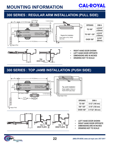 300PCOV ... CAL-ROYAL Hydraulic Door Closer