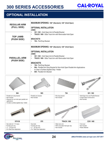 300PCOV ... CAL-ROYAL Hydraulic Door Closer
