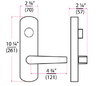 ESC7700 **Entrance Lever with Keyed Cylinder for Exit Devices**